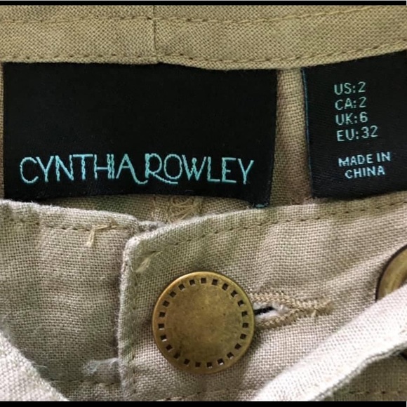 Cynthia Rowley Pants Beige Size 2 - Picture 3 of 5